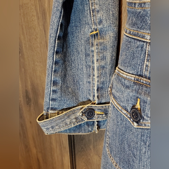 Tommy Hilfiger Denim Jean Jacket Boho Denim Trench vintage size s Rare Find y2k - Picture 9 of 16